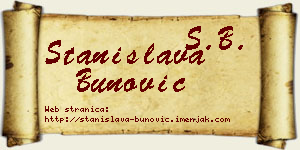 Stanislava Bunović vizit kartica